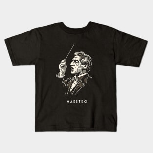 Maestro Movie - Vintage Line Art Kids T-Shirt